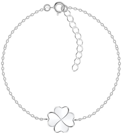 Joy|S - Zilveren klaver armband - klaver 11 mm - lengte armband 15 cm + 3 cm extension
