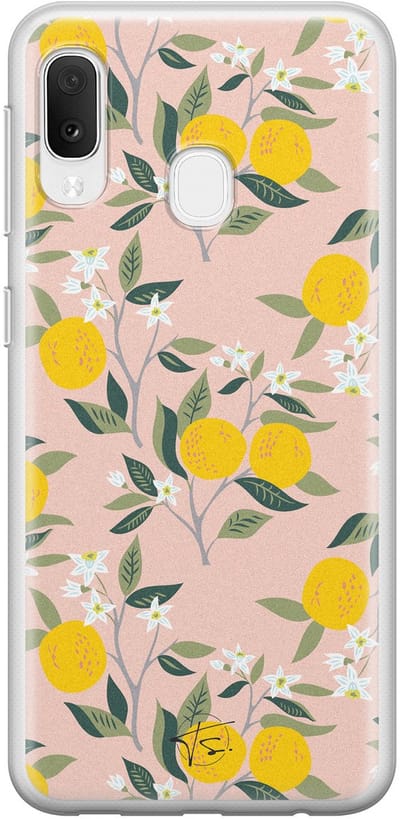 Hoesje geschikt voor Samsung Galaxy A20e - Citroenen - Soft Case - TPU - Natuur - Geel - Mooie Telefoonhoesjes
