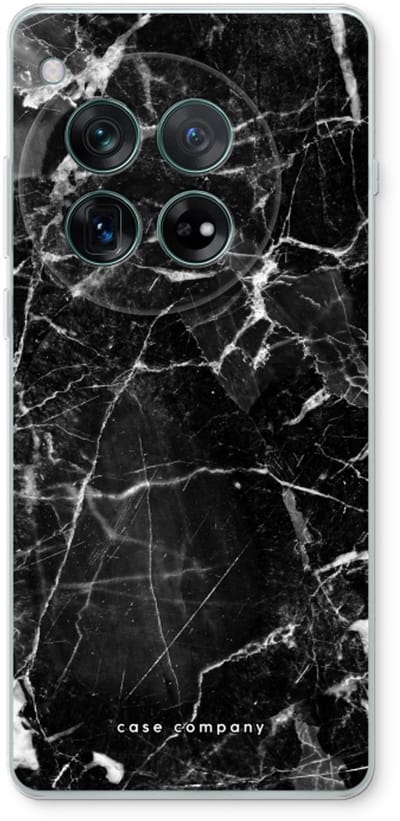 Case Company® - Hoesje geschikt voor OnePlus 12r hoesje - Zwart Marmer - Soft Cover Telefoonhoesje - Bescherming aan alle Kanten en Schermrand