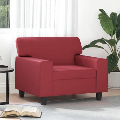 vidaXL - Fauteuil - 60 - cm - kunstleer - wijnrood
