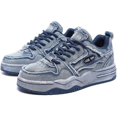 Heren Gepersonaliseerde Denim Retro Mode Skateboard Schoenen Veelzijdige Heren Sport Schoenen Koppel Outdoor 39 blauw