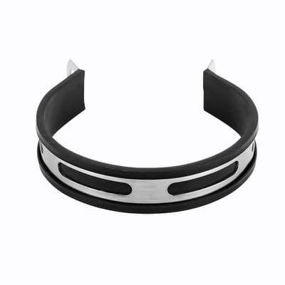 Dailygoods- Uitlaatklem Universele Pasvorm - Halve Cirkel - Uitlaatdemper Houder - Roestvrij Staal - Compact Design - Zwart/Zilver - Uitlaatbeugel