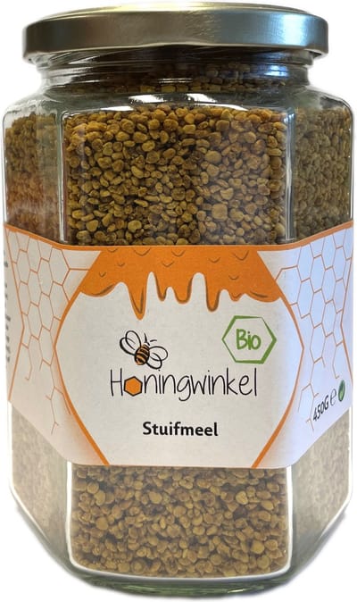 Honingwinkel Biologische stuifmeel 450g - Pot met Stuifmeelkorrels en Bijenpollen