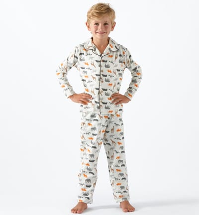 Little Label Pyjama Jongens Maat 92/2Y - beige, bruin, grijs, oranje - Safari - Pyjama Kind - Zachte BIO Katoen