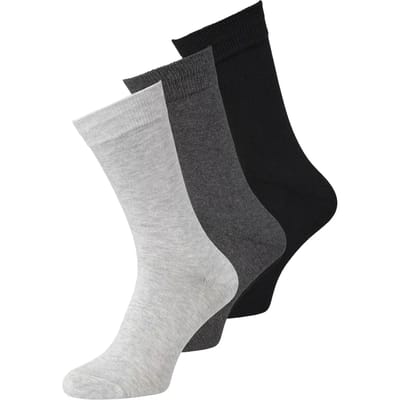 Jack & Jones Heren Sokken JACBASIC Bamboo Grijs/Zwart Bamboe Sokken 3-Pack - One Size