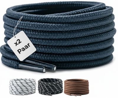 Famanu – Premium Ronde Schoenveters van 4 mm, Voor Werk-, Outdoor- en Sportschoenen
