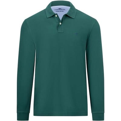 Fynch-Hatton Polo Uni Color Longsleeve Supima Cotton Dark Emerald / male