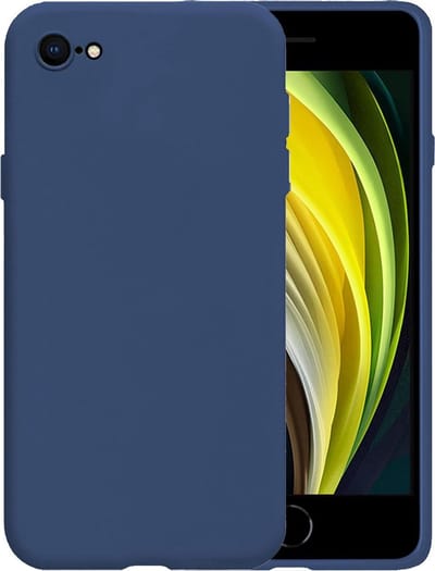 Hoesje - Geschikt voor Apple iPhone 7 - Sterk & Shockproof - Siliconen Case - Hoes Cover - Telefoonhoes - Donkerblauw
