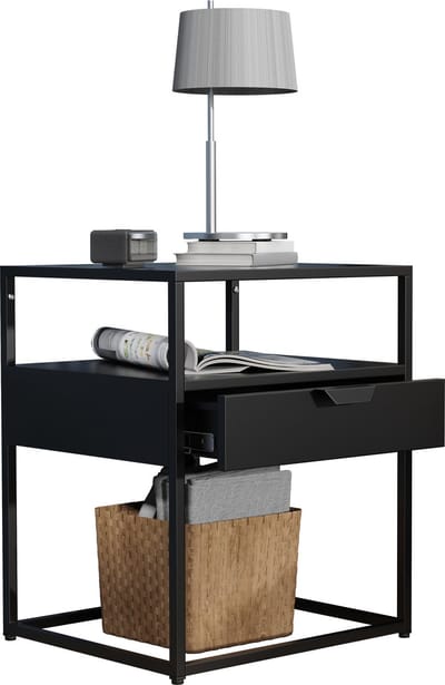 Metalen nachtkastje Bijzettafel Lade Console Nachtkastje Flokas M