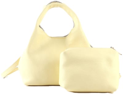 Giuliano lederen handtas Jente - Leer - Dames - Made in Italy - Zacht geel