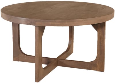 Salontafel Japandi rond 80cm walnoot mangohout Bram bijzettafel Japanse stijl