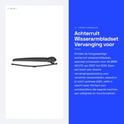 Dailygoods - Achterruit Wisserarmbladset - Vervanging voor X5 E70 - Directe installatie - Auto-accessoire - Set wisserarmbladen achter - Geschikt voor...