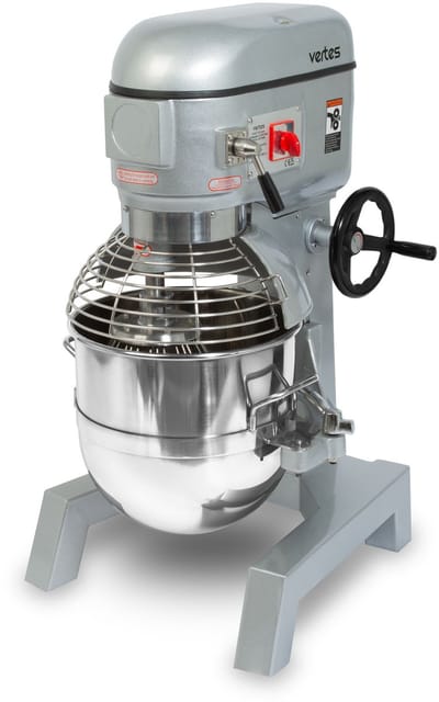 VERTES Professionele deegkneder, deegmachine met planetaire mengarm, inhoud 40 l, roestvrijstalen mengkom, mengblad, deeghaken en garde, 3 snelheden: 80, 160 en 310 tpm