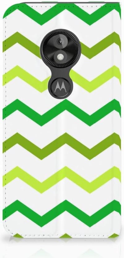 Motorola Moto E5 Play Hoesje met Magneet Zigzag Groen