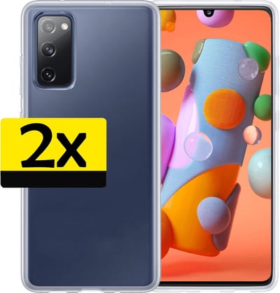 Hoesje - 2 Stuks - Geschikt voor Samsung Galaxy A41 - Sterk & Shockproof - Case Siliconen - Back Cover - Telefoon Hoes - Telefoonhoesjes - Transparant
