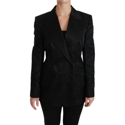 Paisley Geperst Dubbelgedecteerd Blazer