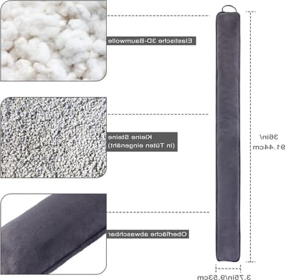 91 cm - tochtstopper - heavy duty - deurstopper - geluidsdicht - energiebesparend - donkergrijs - voor deuren en ramen