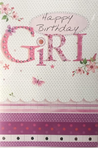 Luxe Wenskaart Verjaardag Meisje - Meid - Vrouw - Art of Cards - 11,5x17cm - Dubbele Kaart - Met Envelop - Luxe Wens Kaart - Greeting Card - 1 Stuks - In Folie Apart Verpakt - 212949- Birthday - Geburtstag - Anniversaire - Gratis Verzonden