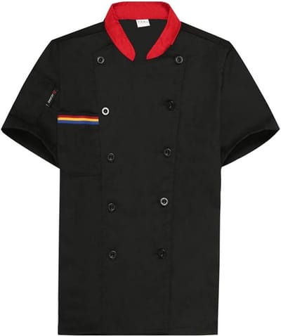 Kokuniform met Korte Mouwen voor Hotel en Restaurant - Zwart Chef Outfit voor Koks en Keukenpersoneel
