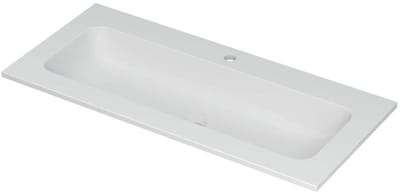 INK Aspekt Wastafel Porselein Centraal met 1 Kraangat - 1000x450x15 mm - Mat Wit