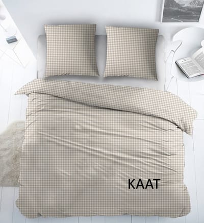 Sleepnight Dekbedovertrek Katoen Kaat - Beige - 240 x 200/220 cm + 2 kussenslopen - [Beige]