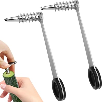 2-delige RVS Bloemroller, Keukenhulpmiddelen voor Spiral Snijden, Geschikt voor Courgette, Aardappelen en Komkommers, Makkelijk te Reinigen
