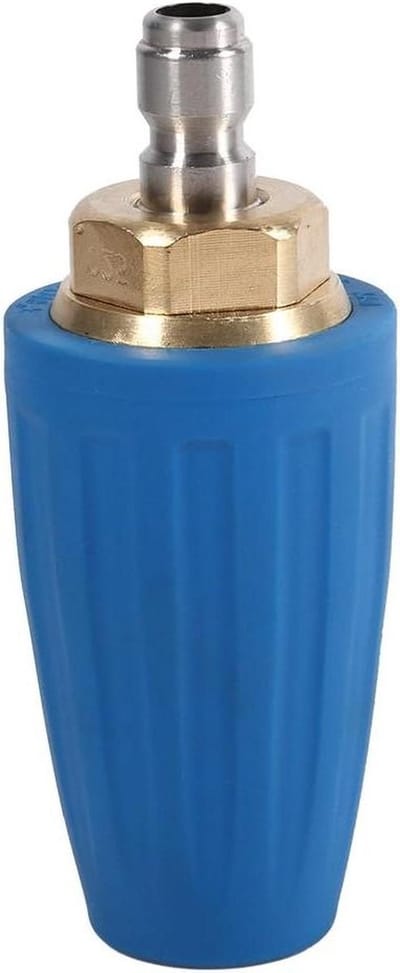 Hogedrukreiniger Turbo Mondstuk - Sproeikop Roterend - Krachtig Reinigen - Messing RVS Constructie - 3000 PSI - Blauw