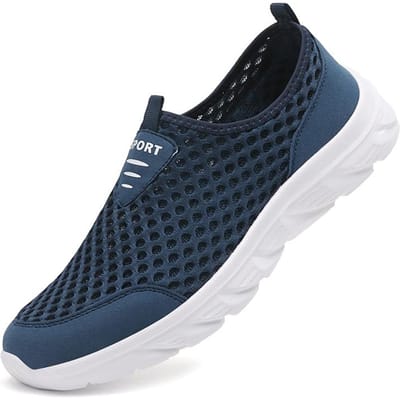 Nieuwe Heren Hardloopschoenen Ademend Outdoor Sportschoenen Lichtgewicht Sneakers voor Man Comfortabel Atletische Trainingsschoeisel 39 blauw