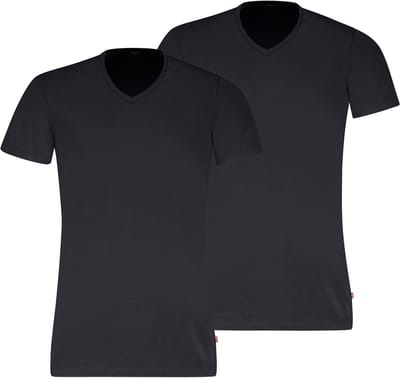 Levi's T-shirt V-Neck Zwart 2Pack - Maat L - Heren - Basic T-shirt