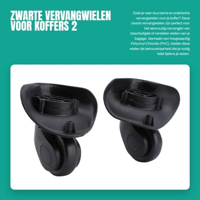 Dailygoods- Vervangwielen Duurzaam - Kofferwielen Vervangset - Rotatable Design - Ideaal voor Reizen - 2 Stuks - 2 Inch Breed