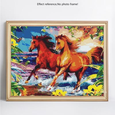 Peinture diamant thème cheval, broderie complète 5D à faire soi-même, image en strass, à faire soi-même, vente en gros 20X30 red