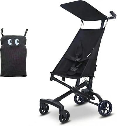 Opvouwbare Babywagen - Reisbuggy Lichtgewicht - Compact Reizen - Eenhandig Vouwsysteem - 2.8kg Ultralicht - Zwart