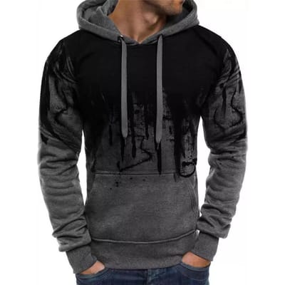 Heren Sport Capuchon Trui Heren Trui Inkt Bedrukking Hoodie Heren Jas XXXXL grijze kleur