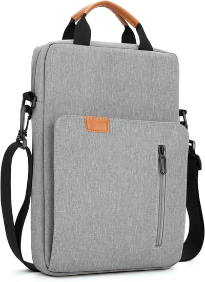 Waterdichte 14 Inch Laptop Sleeve met Schouderband voor MacBook Pro en Chromebook - Bescherming, Polyester, Grijs