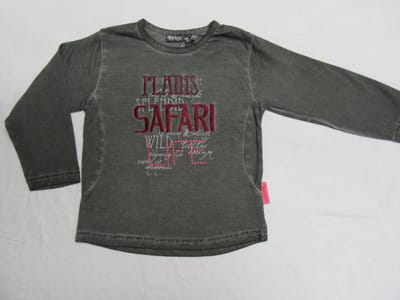 dirkje , meisjes , t-shirt met lange mouw , kaki , safari , 2 jaar 92