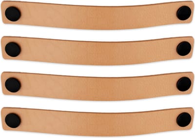 Leren handgrepen - Naturel - 4 stuks - 25 x 3 cm - incl. 3 kleuren schroeven - Handgrepen leer - Leren meubelgreep - Leren handvaten kast - Leren lus - Handgreep kast leer - Leren greepjes - Handvat leer - Leren deurgreep - Leren handgreep