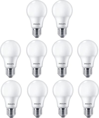 Voordeelpak x10 Philips LED lamp 8W 806lm 6500K Daglicht Mat Niet-Dimbaar A60 | E27