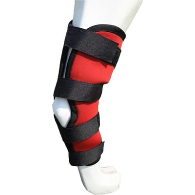 Hondenpootbrace Elastisch Verstelbaar Anti-Slip Compressiewrap Huisdier Pootondersteuning Beschermer voor XL (49g/1.7oz) rood