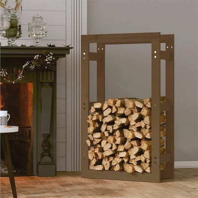 Robuuste brandhoutrek voor binnen en buiten - Houten opslag voor haardhout - 60 x 25 x 100 cm