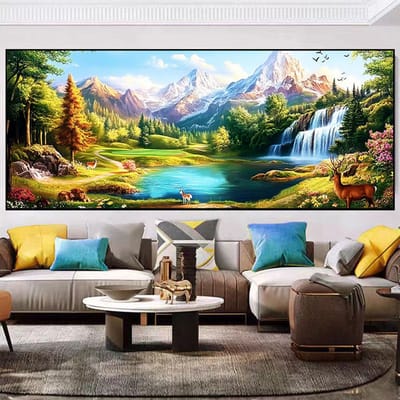 DIY kruissteekborduurpakket/Grootschalig landschap - Een sprookjesland op aarde/gedrukt kruissteekpatroon borduurpakket (frame niet inbegrepen) 61*150CM