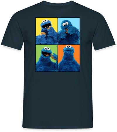 Sesamstraat Koekiemonster Kunst T-Shirt Heren
