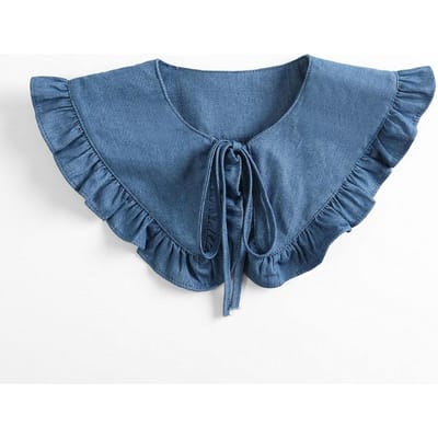 Afneembare Nepkraag voor Dames Halve Shirts Blousekraag Verwijderbare Denim Nepkraag voor Dames Meisjes Decoratieve Bedankjes gray