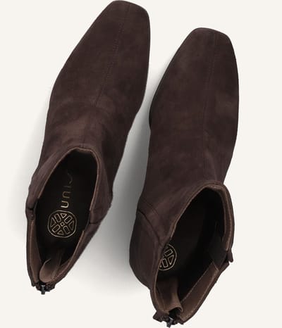 Unisa Lucas Enkellaarsjes - Enkelboots met rits - Dames - Bruin - Maat 41