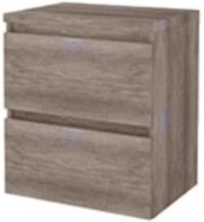 Basic-Line Start 46 Badkamermeubelset - 60 x 46 cm - Greeploos - 2 Lades - Wastafelblad - Scotch Oak