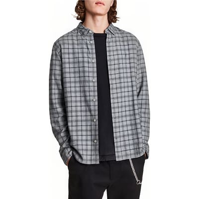AllSaints Tolland Ls Shirt Grey Marl Größe: XS | Casual hemden Outlet | Herren | Grau