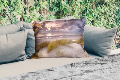 Buitenkussens - Zonsondergang - Duin - Strand - Planten - Zee - 60x40 cm - Weerbestendig