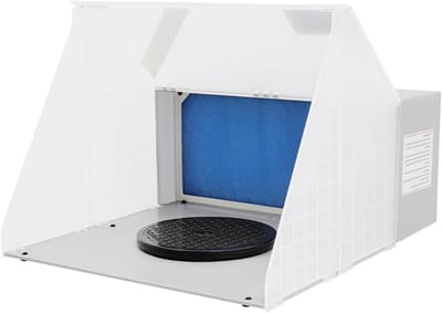 Airbrush Afzuigsysteem - Mini Afzuigcabine - Schilderen met Airbrush - Verbeterde Filtratie - 4 m³/min - Grijs Blauw