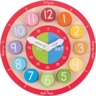 Bigjigs Teaching Clock houten leerklok oefen klok