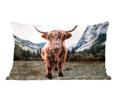 Sierkussens - Kussentjes Woonkamer - 50x30 cm - Schotse Hooglander - Berg - Dieren