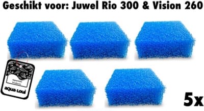 Aqua-Loui® - Grove Filterspons Large L - 5 Stuks - Geschikt voor Juwel Bioflow 6.0 - Rio 300 & Vision 260 - 12,5 x 12,5 x 5 cm